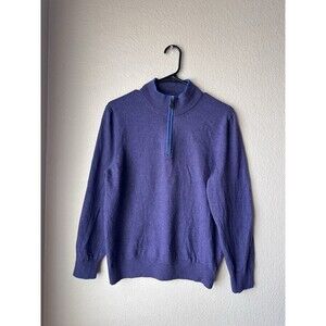 Hagen Carmel Sweater Men’s Medium Purple 1/4 Quarter Zip Merino Wool Pullover